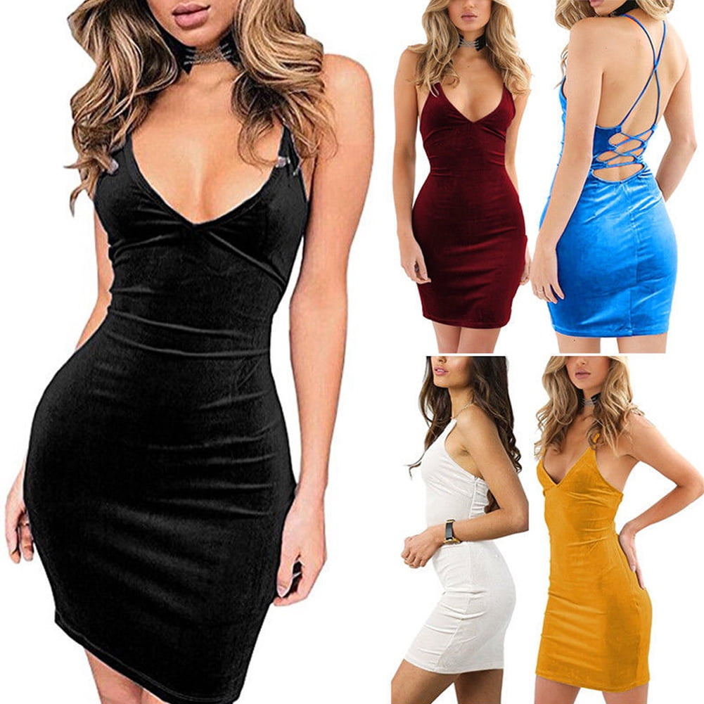 V-Neck Backless Dress